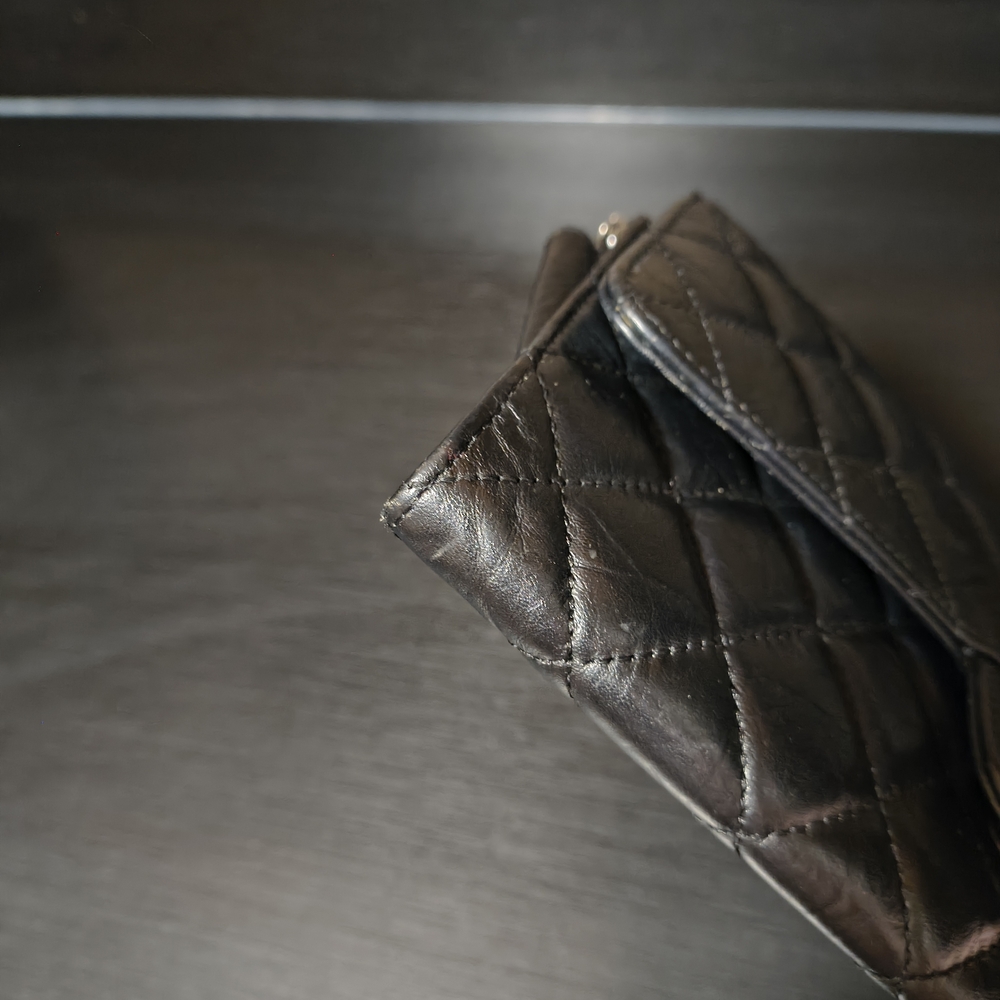 CHANEL Black Quilted Leather Clutch with Chain - Picture 9 of 11